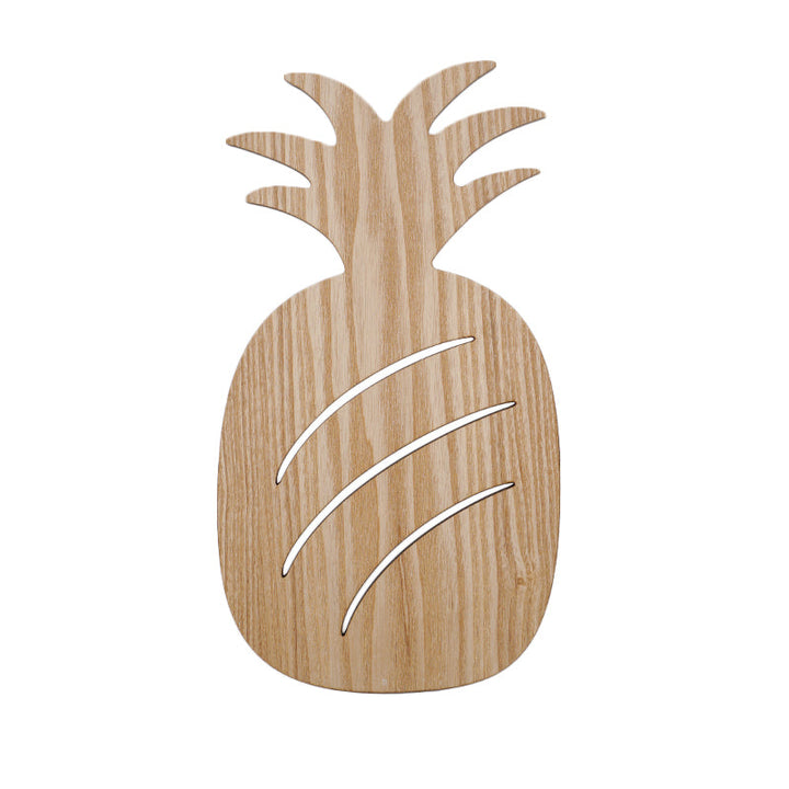 Skørter | Modern LED Wall Lamp with Wooden Shade Beige Car/Pineapple/Cactus Wall Mounted Light for Bedroom