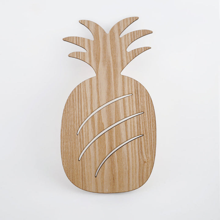Skørter | Modern LED Wall Lamp with Wooden Shade Beige Car/Pineapple/Cactus Wall Mounted Light for Bedroom
