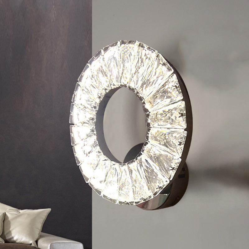 Lisslune | Phase Crystal Chrome Wall Sconces Light Circular LED Modernism Wall Light Fixture