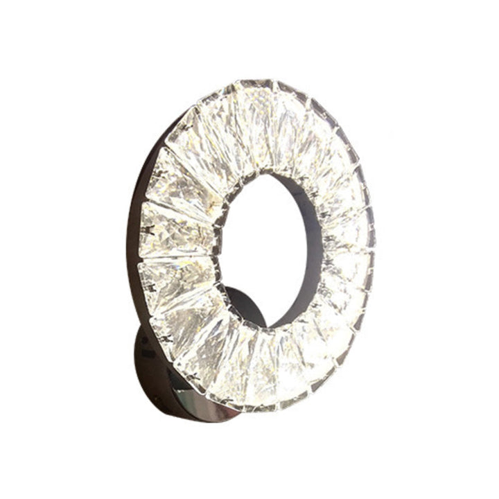Lisslune | Phase Crystal Chrome Wall Sconces Light Circular LED Modernism Wall Light Fixture