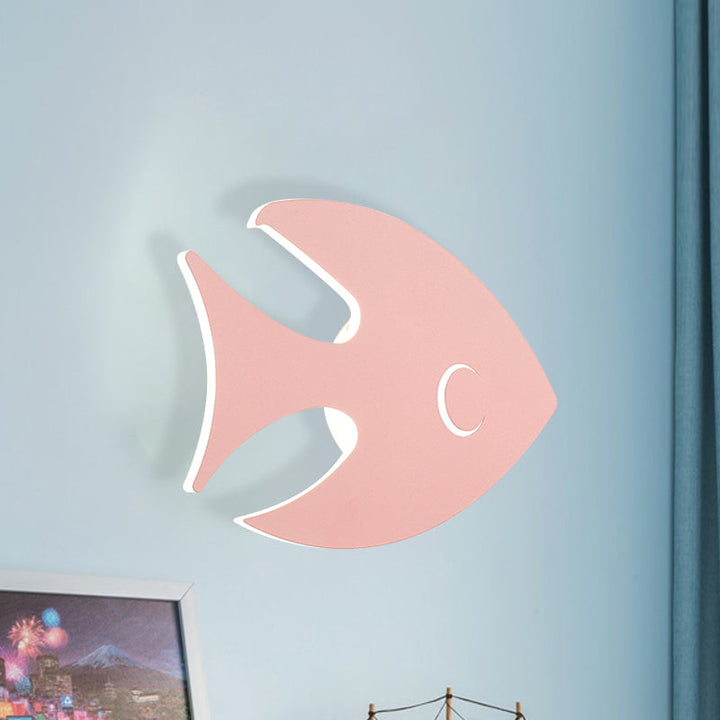 Skørter | Macaroon Rabbit/Fish Wall Lamp Iron Children's Room LED Wall Light Lighting Fixture in White/Pink/Blue