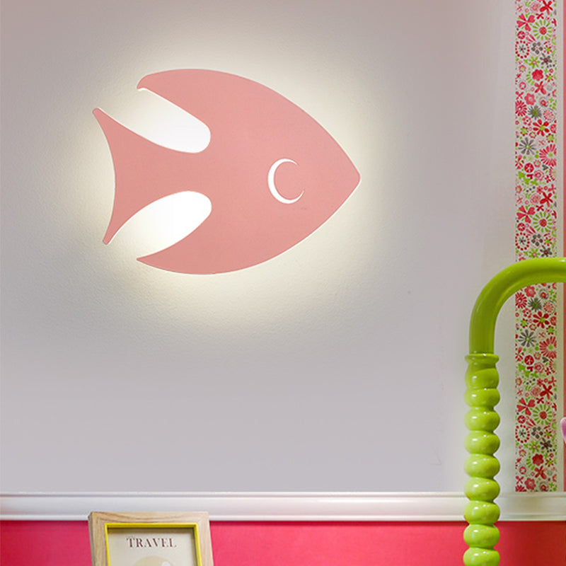 Skørter | Macaroon Rabbit/Fish Wall Lamp Iron Children's Room LED Wall Light Lighting Fixture in White/Pink/Blue