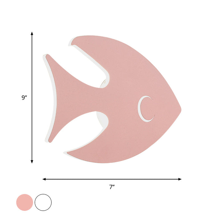 Skørter | Macaroon Rabbit/Fish Wall Lamp Iron Children's Room LED Wall Light Lighting Fixture in White/Pink/Blue