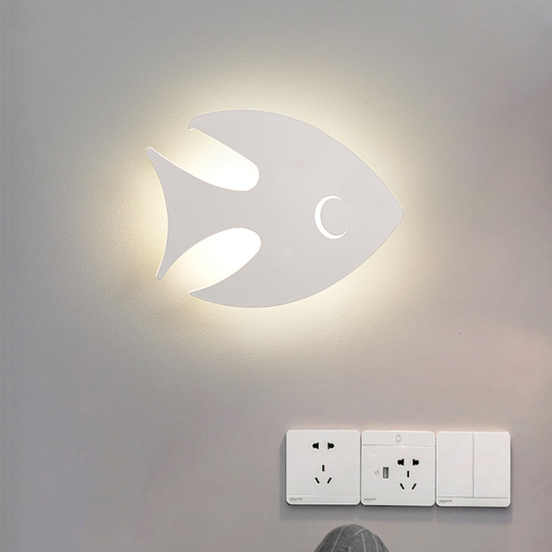 Skørter | Macaroon Rabbit/Fish Wall Lamp Iron Children's Room LED Wall Light Lighting Fixture in White/Pink/Blue