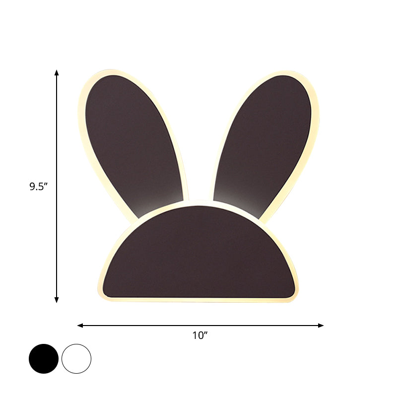 Skørter | Rabbit Wall Lamp Light Fixture Kids Iron Black/White LED Wall Lighting for Living Room