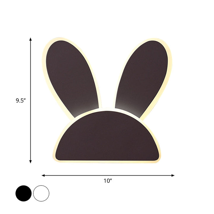 Skørter | Rabbit Wall Lamp Light Fixture Kids Iron Black/White LED Wall Lighting for Living Room