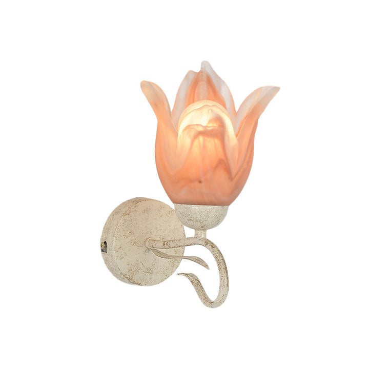 Skørter | White floral wall lamp lighting Tradition Frosted Glass 1 main living room wall lighting