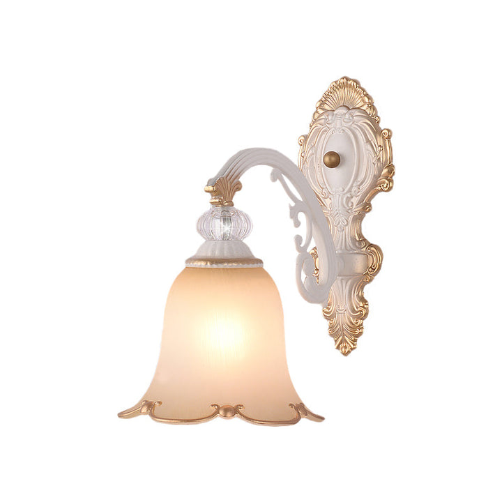 Skørter | Floating Arm Bedroom Wall Lamp Classic Frosted Glass 1 Lamp Beige Wall Lamp