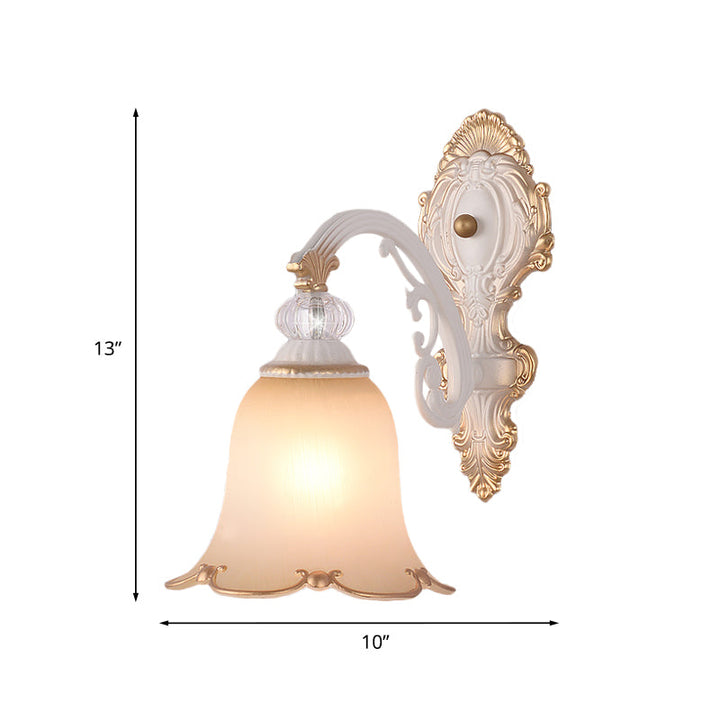 Skørter | Floating Arm Bedroom Wall Lamp Classic Frosted Glass 1 Lamp Beige Wall Lamp