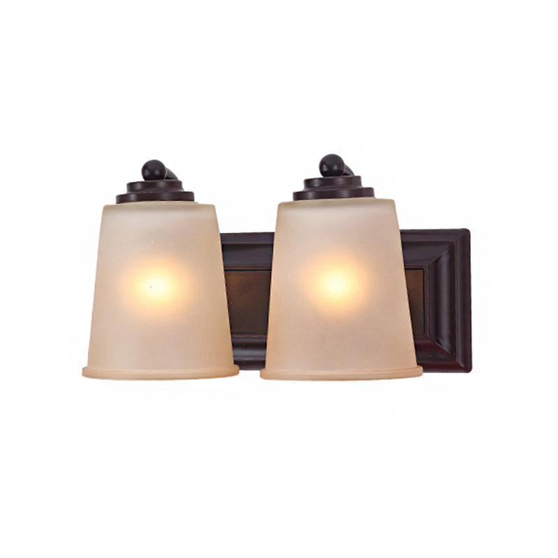 Skørter | 2 Lights Conical Wall Lamp Traditional Black Matt Glass Wall Lamp Light Installation