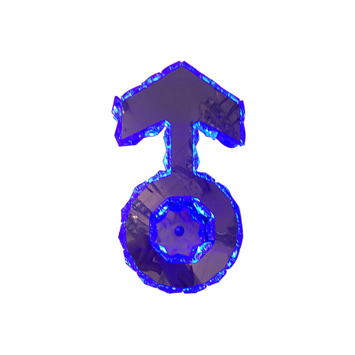 Lisslune | Faceted Crystal Boys Logo Wall Light Minimal Style LED Bedroom Wall Lamp in Chrome, Warm/White/Blue Light