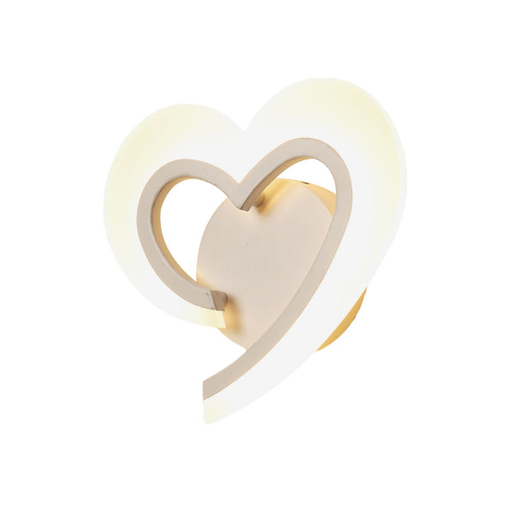 Skørter | Minimalist Love Heart Wall Lamp Acrylic Bedside LED Candle Holder Lighting Fixture in Blue/White/Black