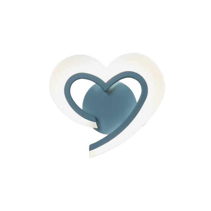 Skørter | Minimalist Love Heart Wall Lamp Acrylic Bedside LED Candle Holder Lighting Fixture in Blue/White/Black