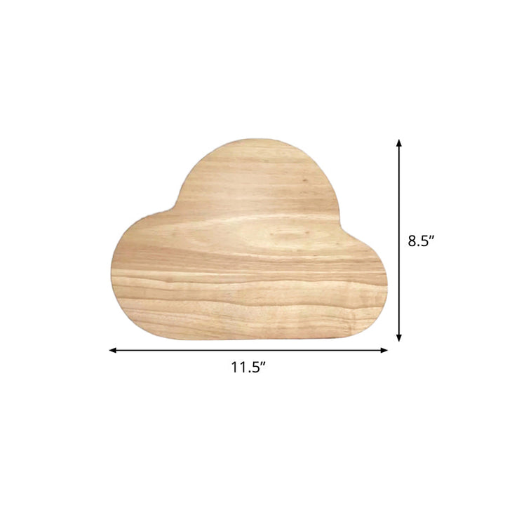 Skørter | Wooden Cloud Flush Mount Wall Lamp Minimalist Beige LED Wall Lamp in Warm/White Light