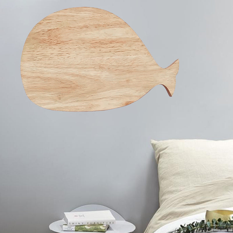 Skørter | Black/White/Beige Wal Wall Lighting Cartoon Wood LED Wall Lamp with/without Clock in Warm/White Light