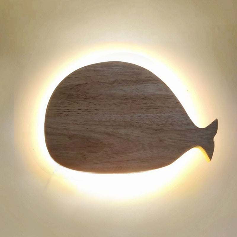 Skørter | Black/White/Beige Wal Wall Lighting Cartoon Wood LED Wall Lamp with/without Clock in Warm/White Light