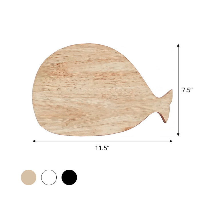 Skørter | Black/White/Beige Wal Wall Lighting Cartoon Wood LED Wall Lamp with/without Clock in Warm/White Light