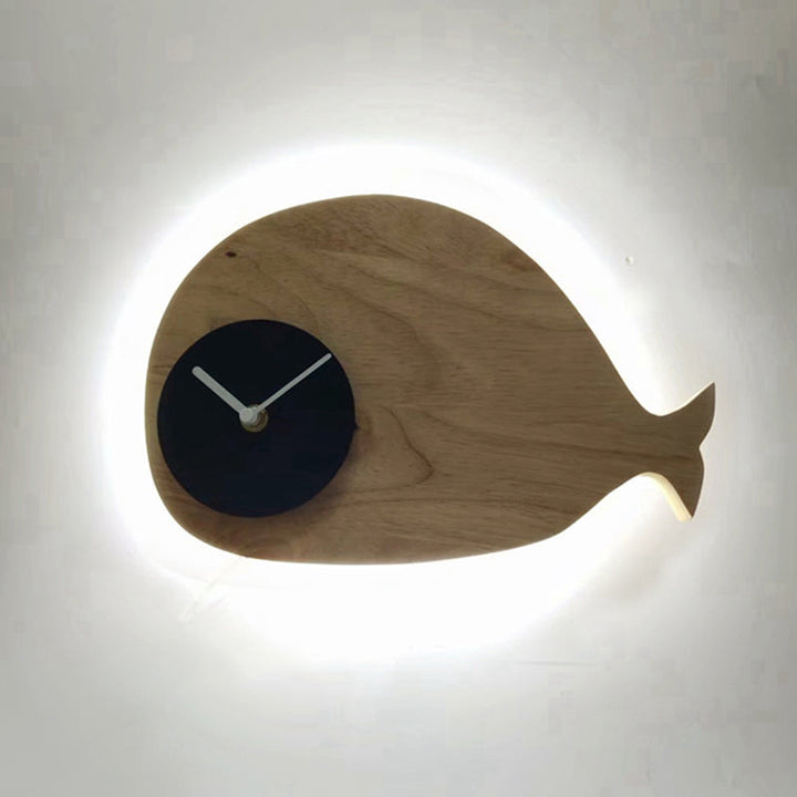 Skørter | Black/White/Beige Wal Wall Lighting Cartoon Wood LED Wall Lamp with/without Clock in Warm/White Light