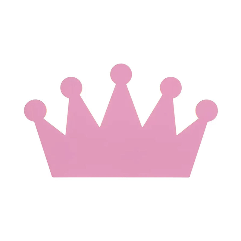 Skørter | Crown Kids Bedroom Wall Light Made of Wood Cartoon LED Surface Wall Lamp in Yellow/Pink