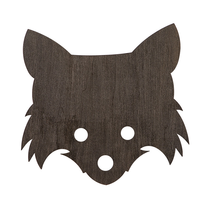 Skørter | Wood Fox Wall Lamp Kids Black LED Built-in Wall Lamp in Warm/White Light for Bedroom