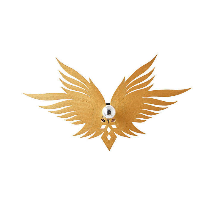 Skørter | Wooden Engraved Eagles Wall Lamp Nordic Single Beige/Gold/Coffee Wall Lamp Lighting for Living Room