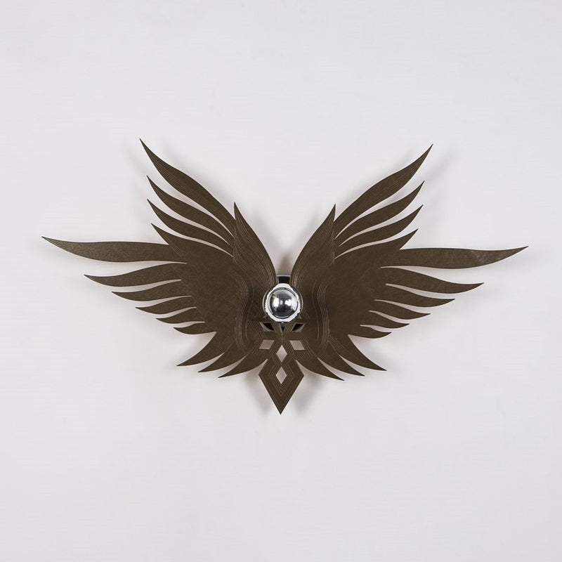 Skørter | Wooden Engraved Eagles Wall Lamp Nordic Single Beige/Gold/Coffee Wall Lamp Lighting for Living Room