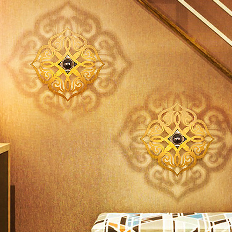 Skørter | Paper Cut Flower Wood Wall Light Nordic 1 Head Beige Wall Light for Hallway