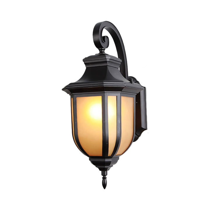 Skørter | Tan Glass Black Wall Lamp Urn Shade 1-Light Traditional Style Wall-Mounted Lighting Fixture