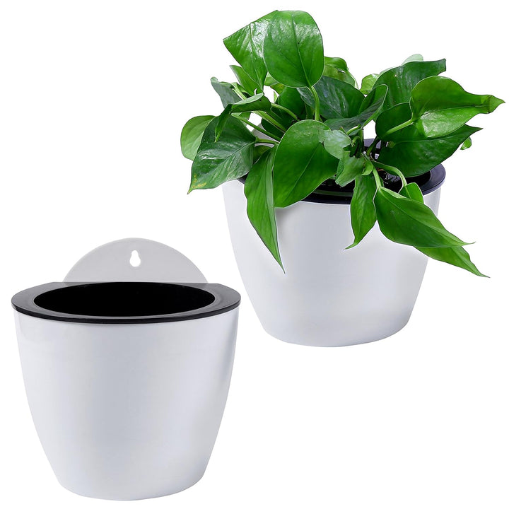 Lisslune | Self-watering hanging plant pot – Modern flower pot for wall mounting
