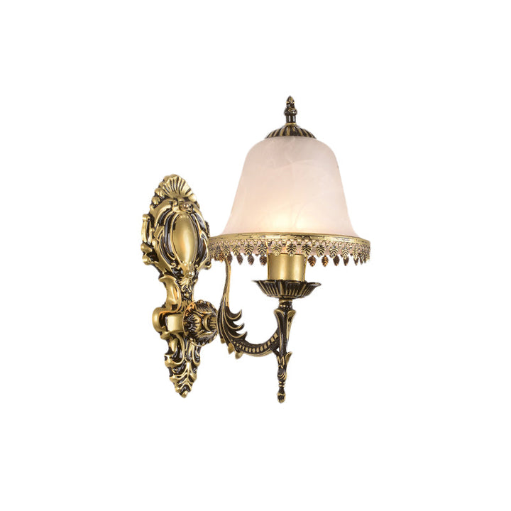 Skørter | Brass Bell Wall Lamp Lighting Fixture Classic Ivory Glass 1/2-Head Living Room Wall-Mounted Lamp