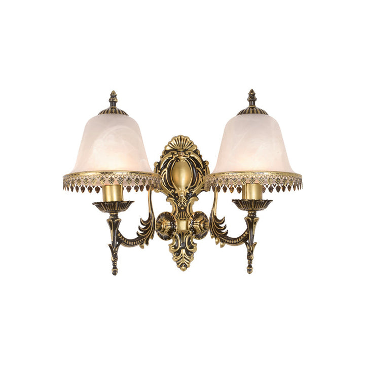Skørter | Brass Bell Wall Lamp Lighting Fixture Classic Ivory Glass 1/2-Head Living Room Wall-Mounted Lamp