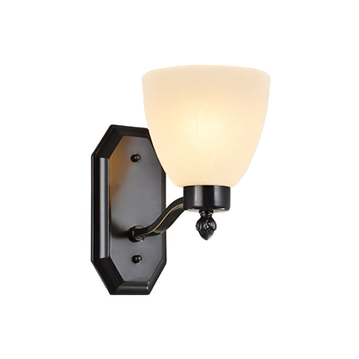 Skørter | Bud Living Room Wall Light Traditional Ivory Glass 1/2 Bulb Black Wall Light Lighting Fixture
