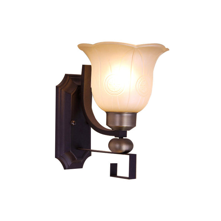 Skørter | Bloom Bedroom Wall Sconces Light Traditionalist Matte Glass 1 Bulb Black Wall Lighting Fixture