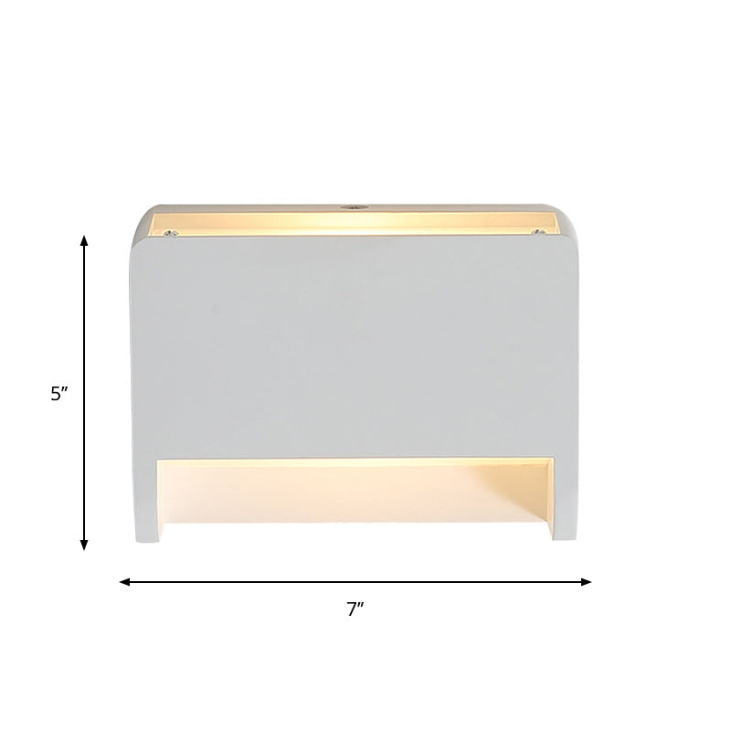 Lisslune | Minimalist Box Shape Wall Light Plaster 1-Light Bedroom LED Wall Light in White