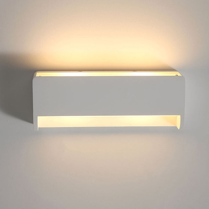 Lisslune | 1-Bulb Nightstand LED Wall Lighting Modernism White Finish Wall Lamp with Rectangular Gypsum Shade