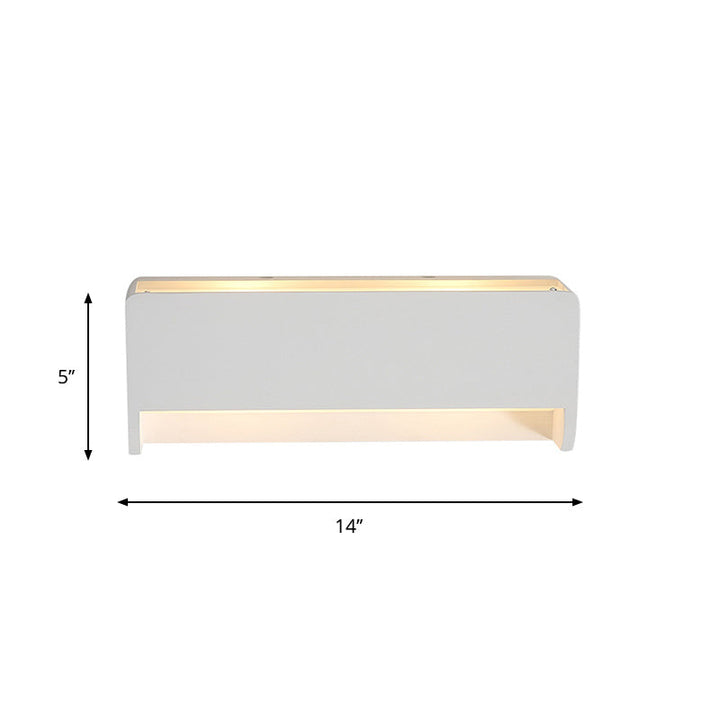 Lisslune | 1-Bulb Nightstand LED Wall Lighting Modernism White Finish Wall Lamp with Rectangular Gypsum Shade