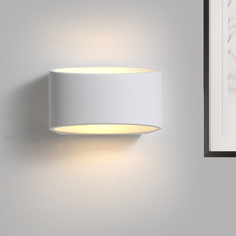Lisslune | Rectangular LED Wall Lamp Minimalist Plaster 1-Head White Wall Light Fixture