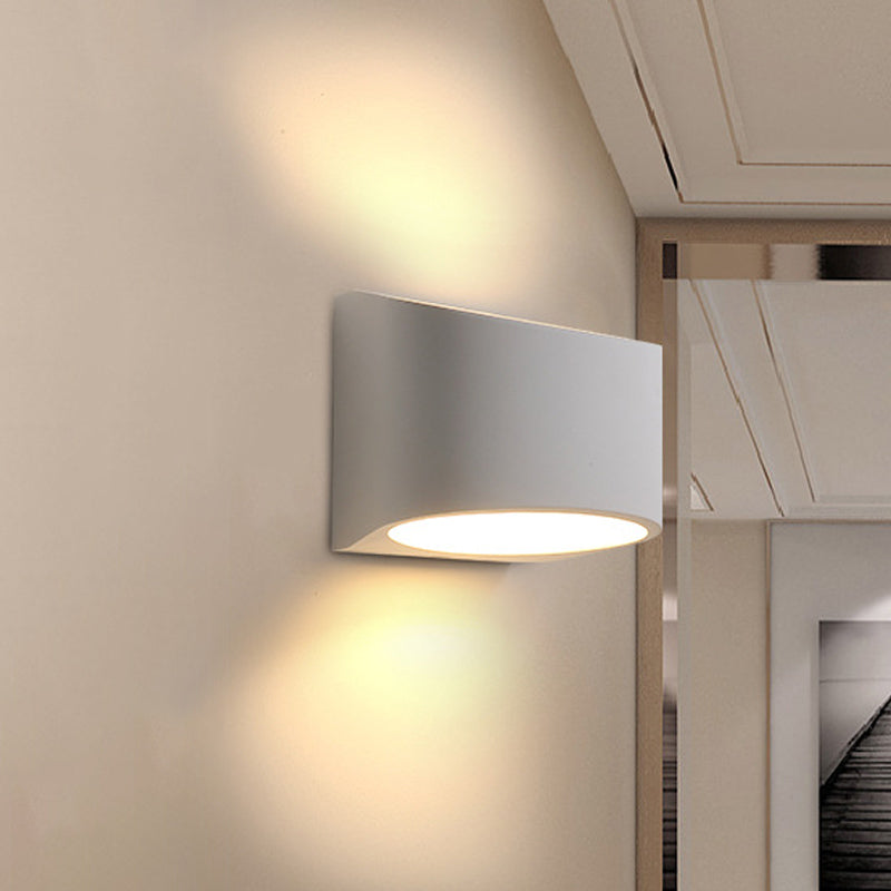 Lisslune | Rectangular LED Wall Lamp Minimalist Plaster 1-Head White Wall Light Fixture
