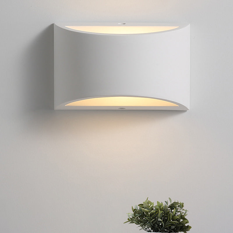 Lisslune | Plaster Half-Oval Wall Light Modernism 1-Light White LED Wall-Mounted Lamp for Bedroom