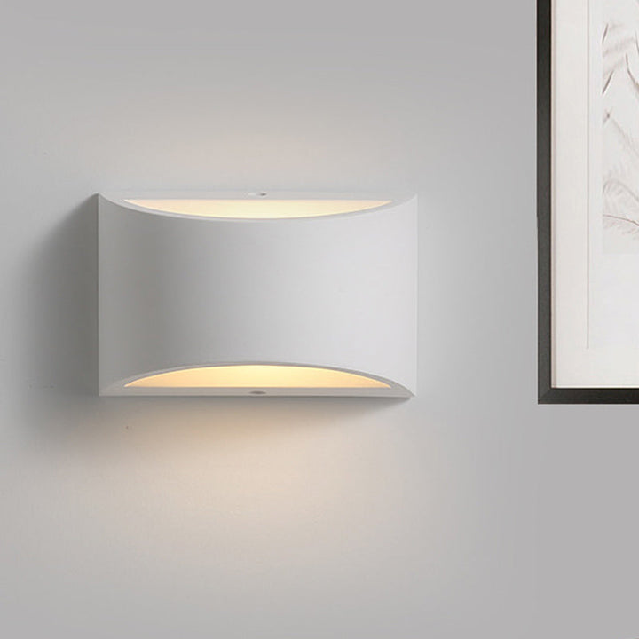 Lisslune | Plaster Half-Oval Wall Light Modernism 1-Light White LED Wall-Mounted Lamp for Bedroom