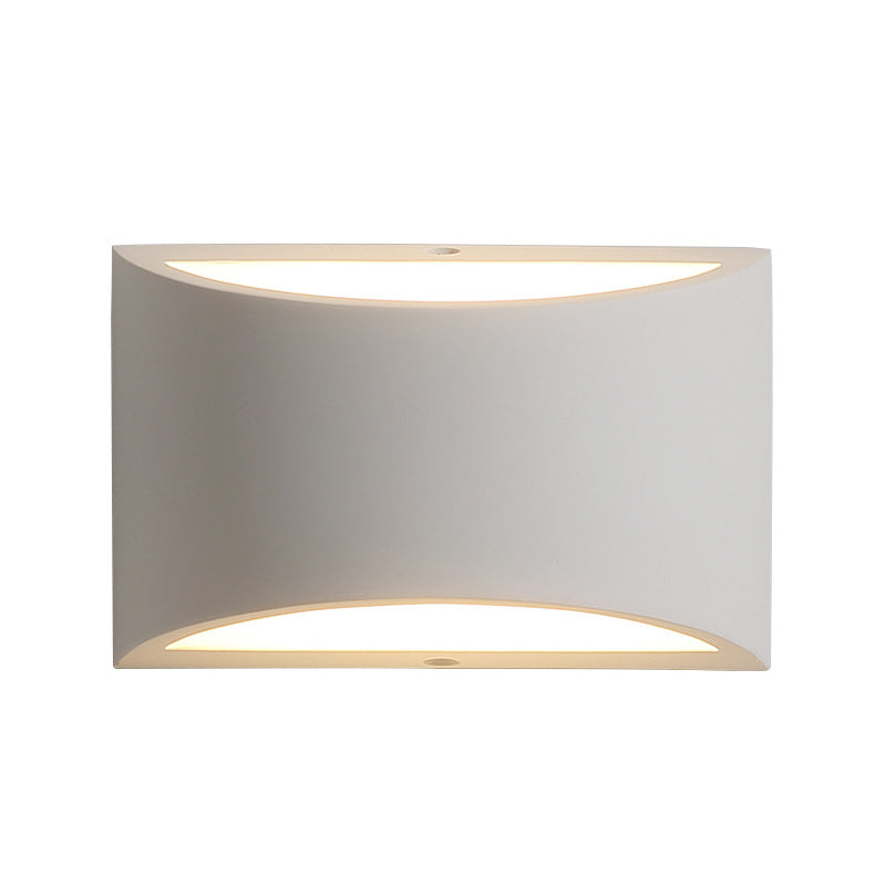 Lisslune | Plaster Half-Oval Wall Light Modernism 1-Light White LED Wall-Mounted Lamp for Bedroom