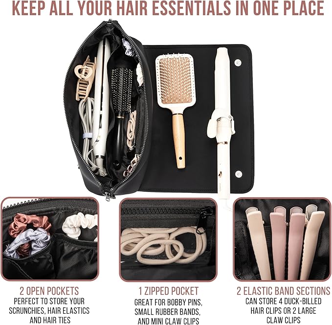 Lisslune | 2-in-1 hair tool travel bag & heat-resistant mat