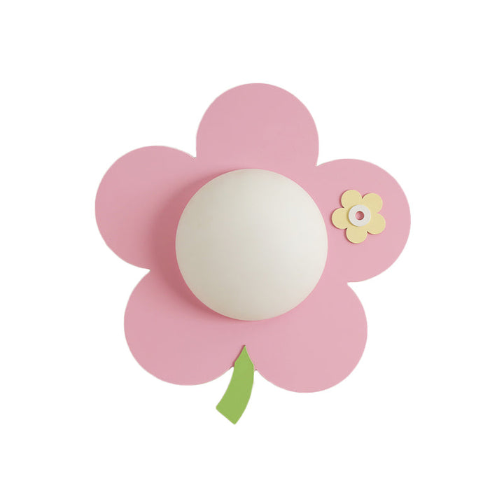 Skørter | Flower Wall Light Wall Lamp Cartoon Wood 1-Light Pink Finish LED Wall Mount Lamp Fixture