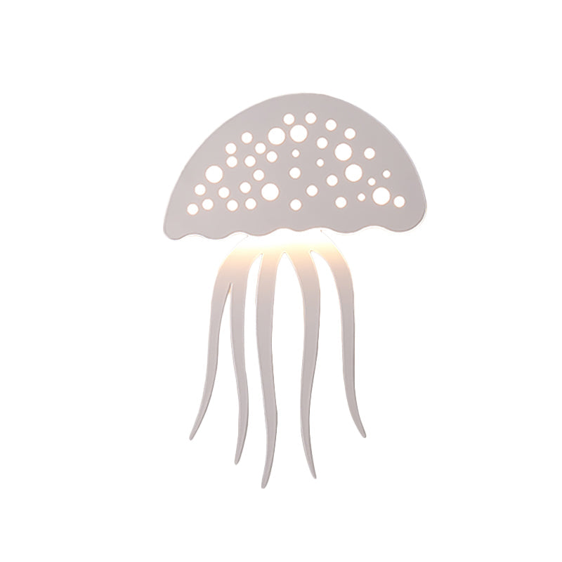 Skørter | Jellyfish-Shape Wall Light Cartoon Metal LED White Wall Light Fixture for Living Room