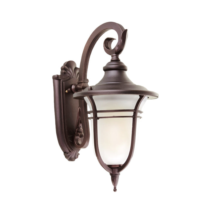 Skørter | Milk Glass Coffee Wall Lamp Urn 1 Light Countryside Wall Mounted Lighting Fixture for Courtyard