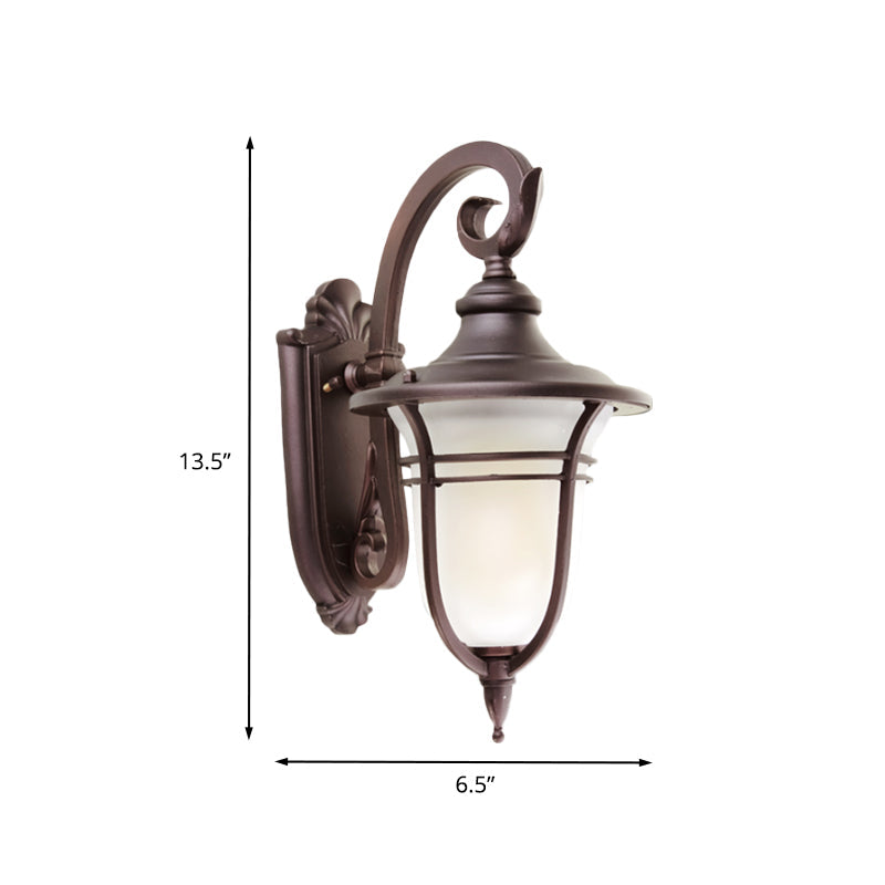 Skørter | Milk Glass Coffee Wall Lamp Urn 1 Light Countryside Wall Mounted Lighting Fixture for Courtyard