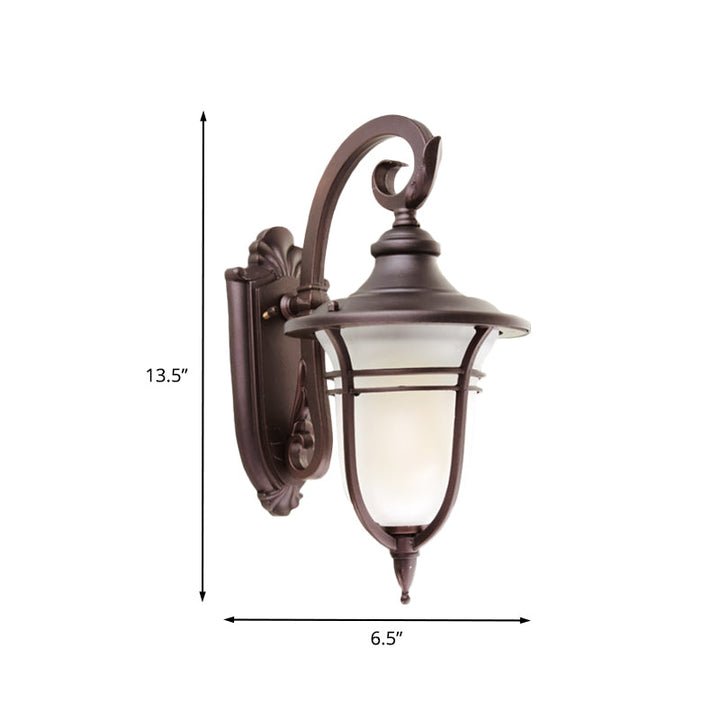 Skørter | Milk Glass Coffee Wall Lamp Urn 1 Light Countryside Wall Mounted Lighting Fixture for Courtyard