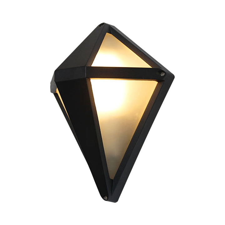 Skørter | Dark coffee diamond/elliptical wall lamp rustic opal glass 1-light balcony wall lighting fixture