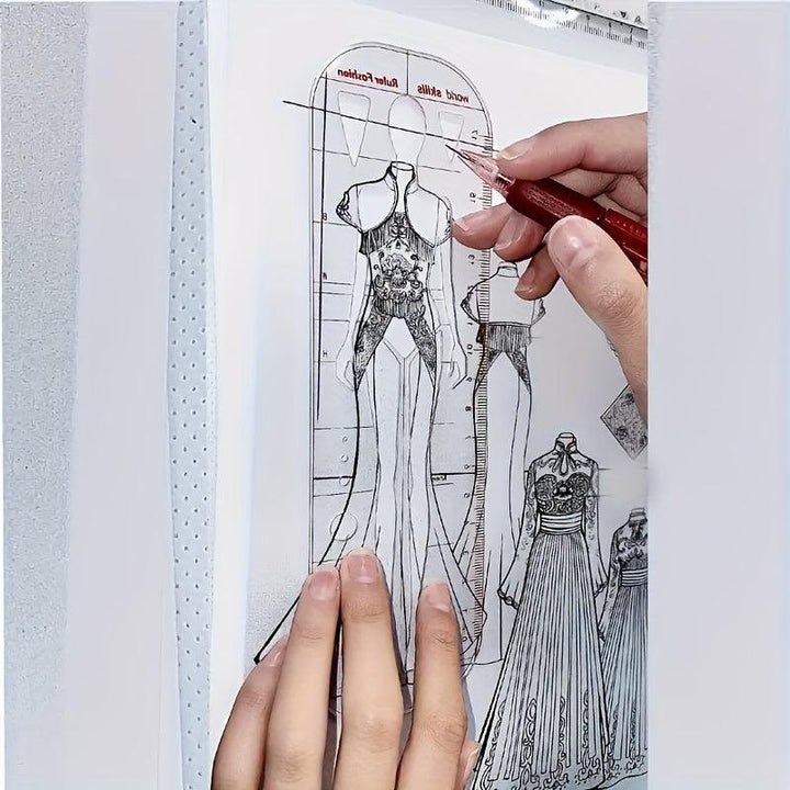 Lisslune | Fashion Design Acrylic Male Figure Template Ruler for Creative Illustrators