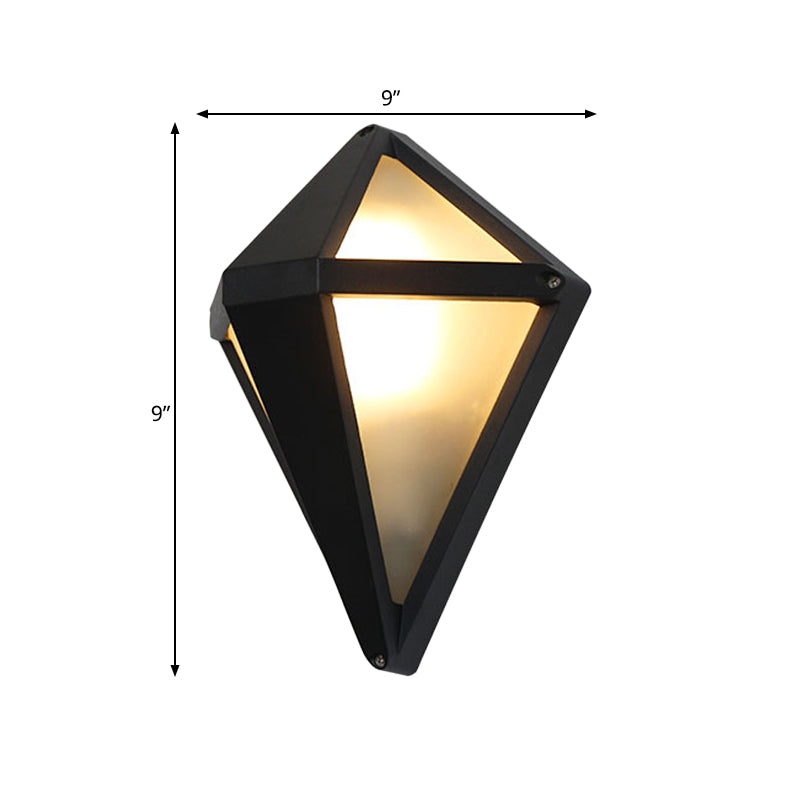 Skørter | Dark coffee diamond/elliptical wall lamp rustic opal glass 1-light balcony wall lighting fixture